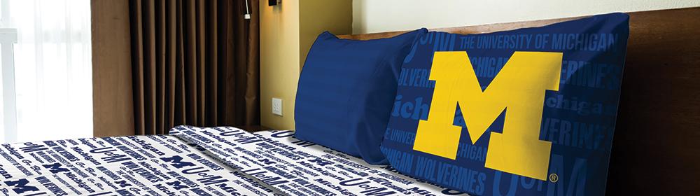 Michigan Wolverines Ncaa Twin Sheet Set (anthem Series)