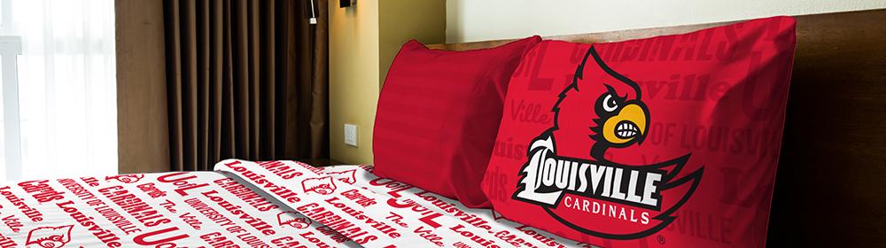 Louisville Cardinals Ncaa Twin Sheet Set (anthem Series)