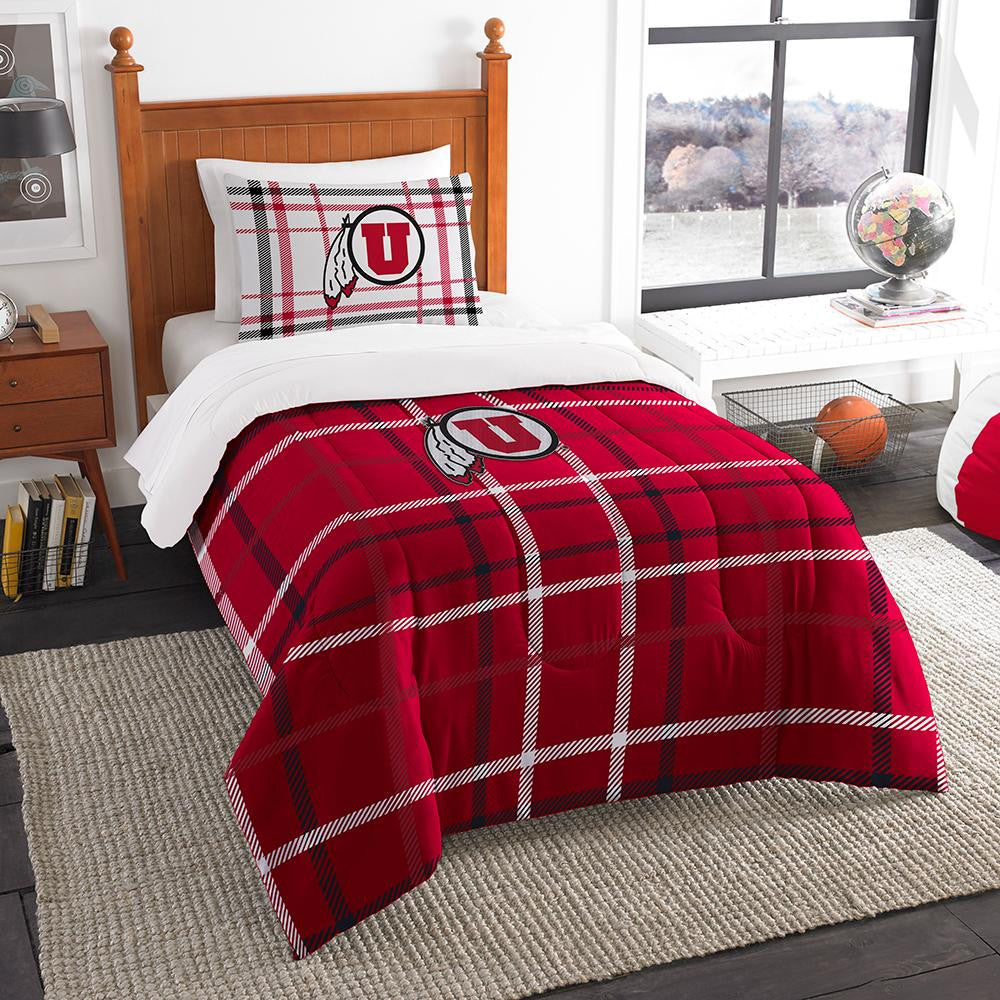 Utah Utes Ncaa Twin Comforter Set (soft & Cozy) (64" X 86")