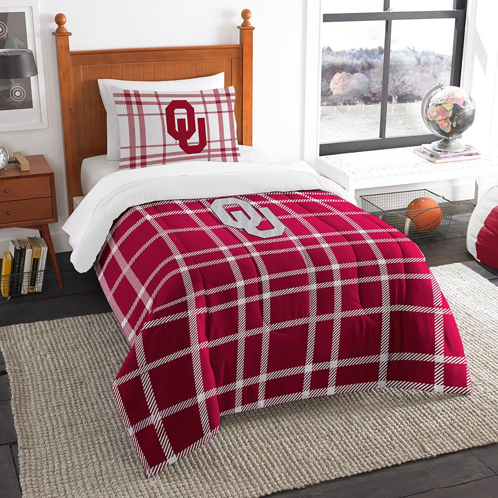 Oklahoma Sooners Ncaa Twin Comforter Set (soft & Cozy) (64" X 86")