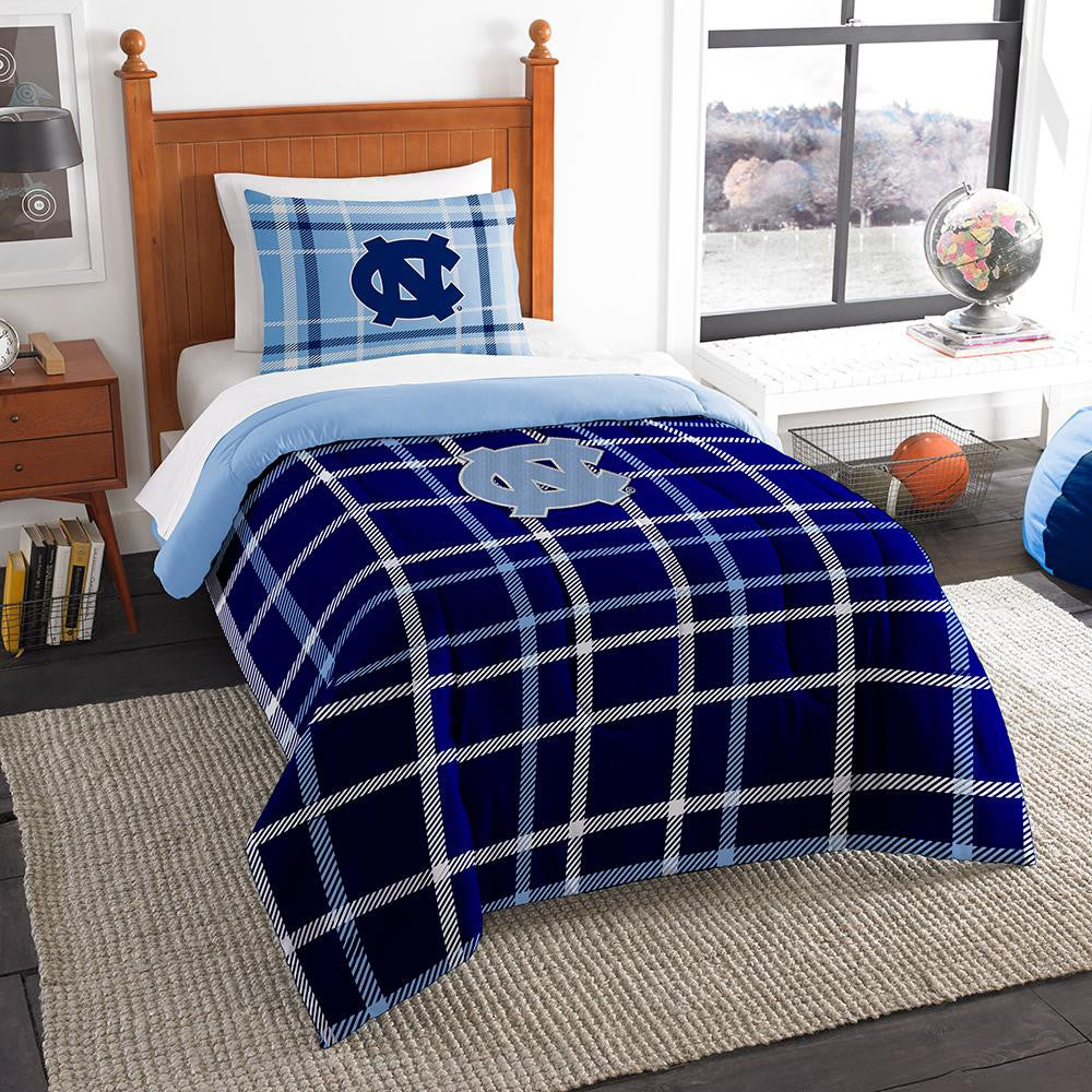 North Carolina Tar Heels Ncaa Twin Comforter Set (soft & Cozy) (64" X 86")