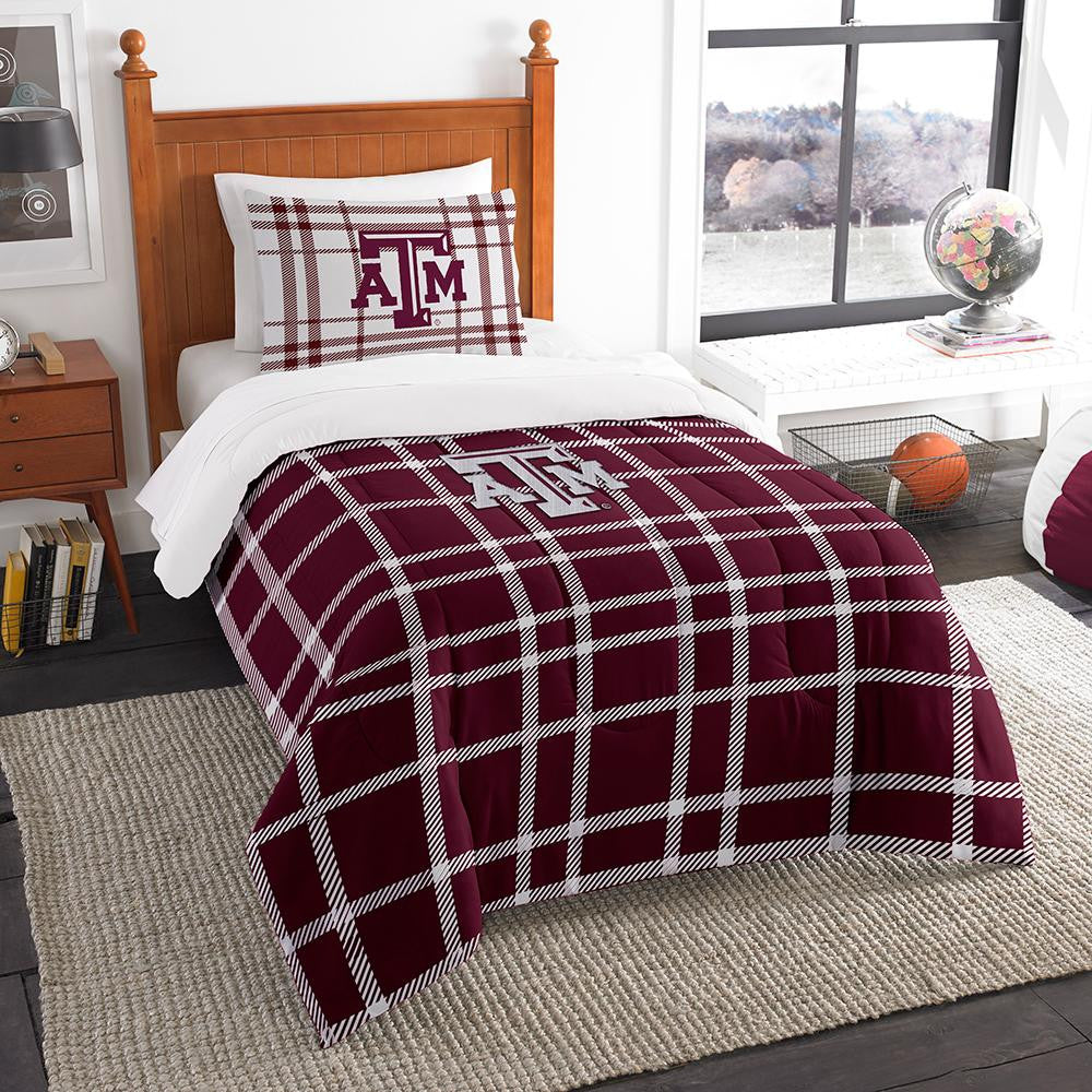 Texas A&m Aggies Ncaa Twin Comforter Set (soft & Cozy) (64" X 86")