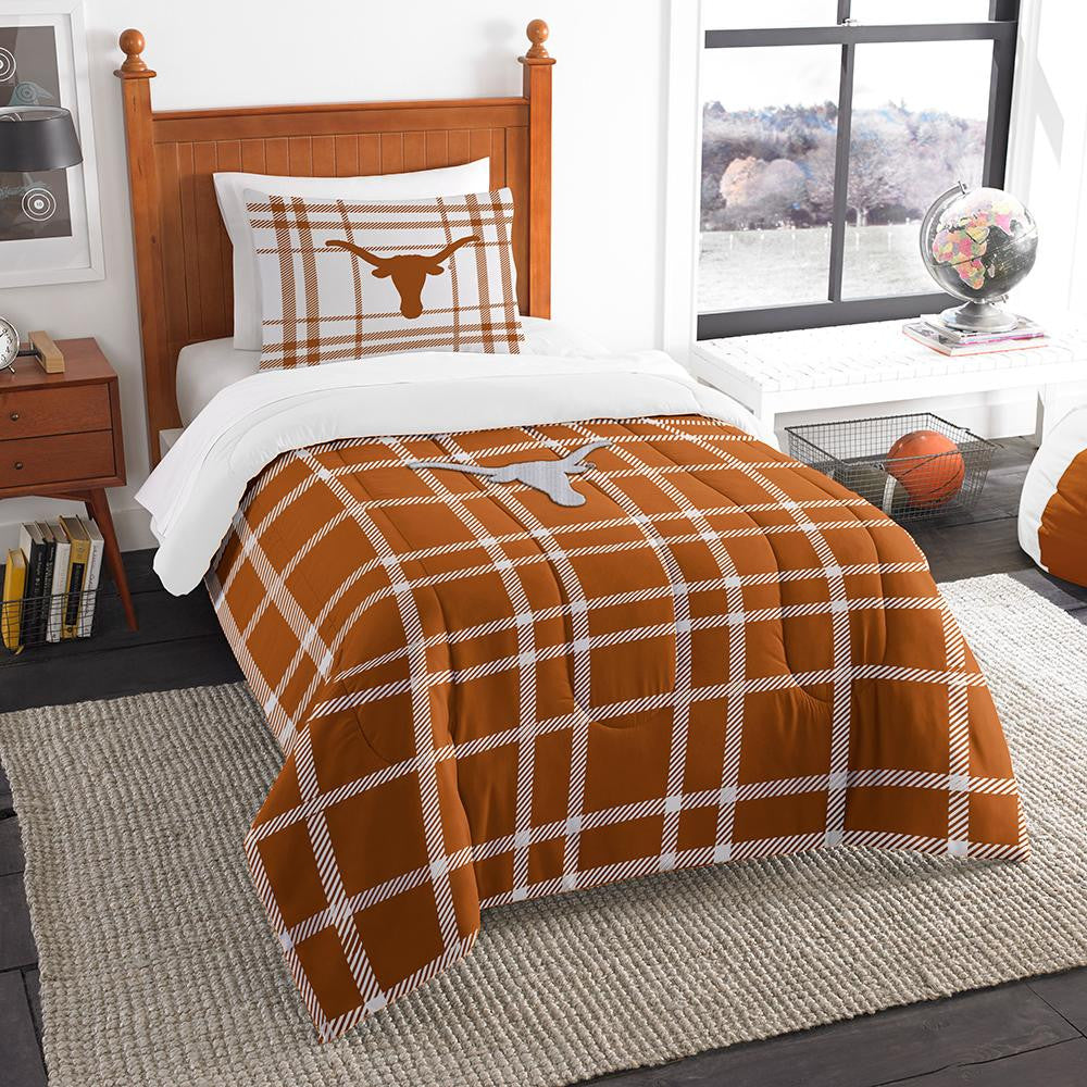 Texas Longhorns Ncaa Twin Comforter Set (soft & Cozy) (64" X 86")