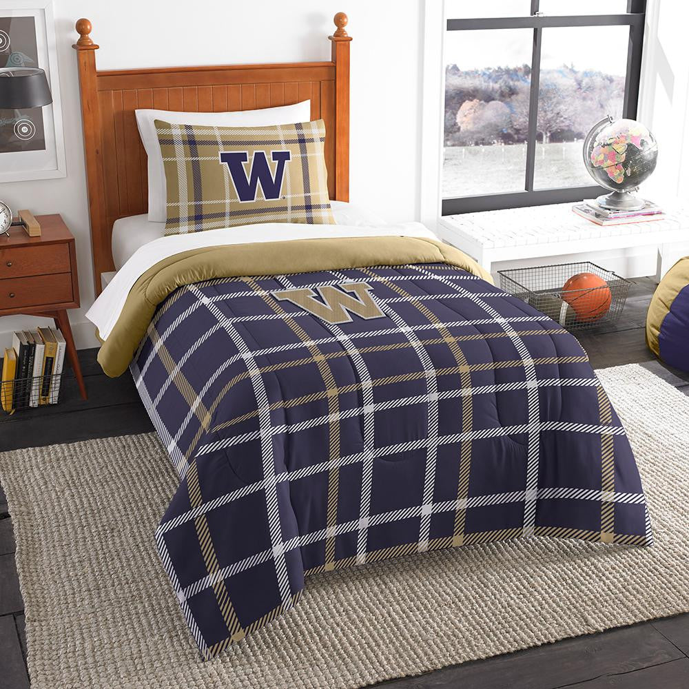 Washington Huskies Ncaa Twin Comforter Set (soft & Cozy) (64" X 86")