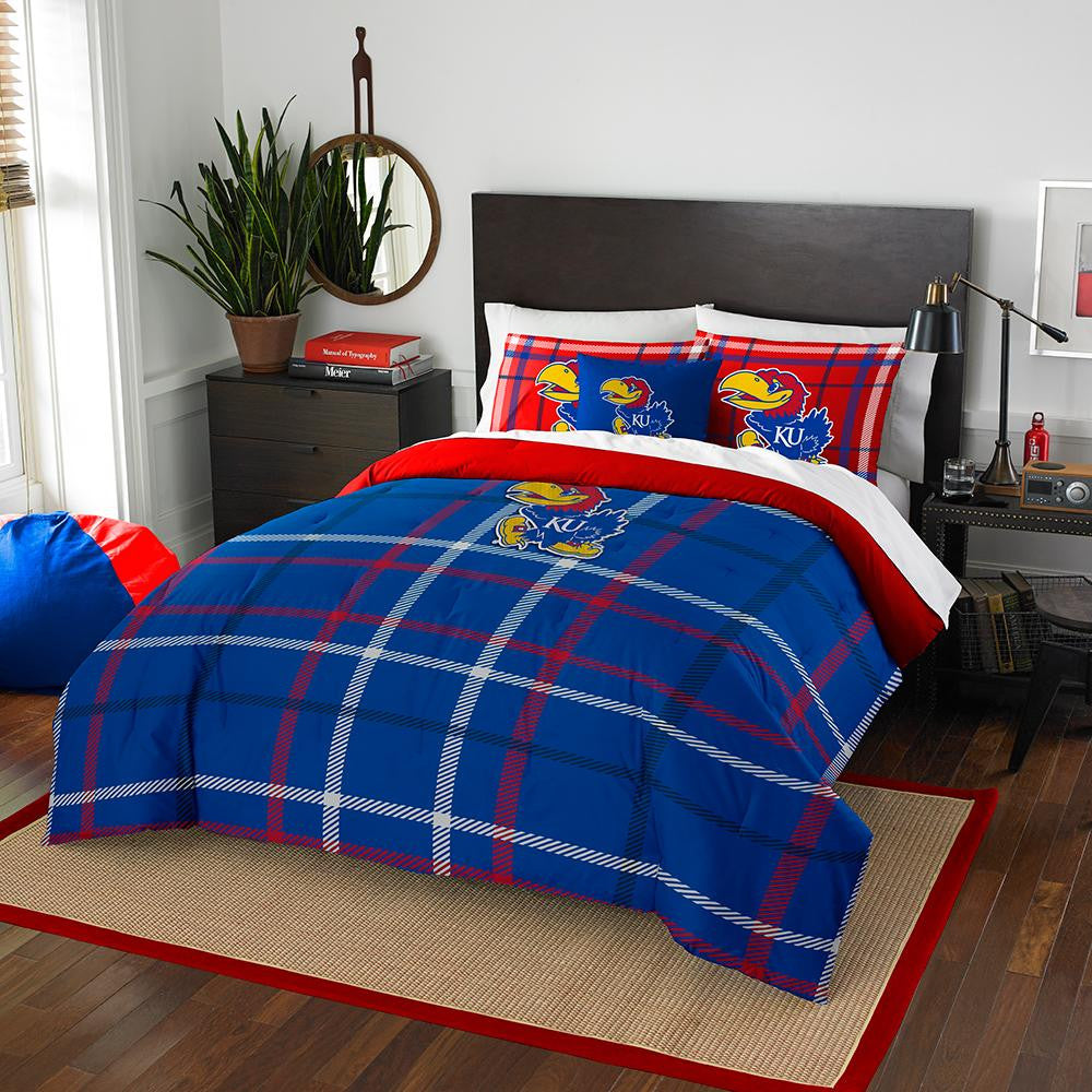 Kansas Jayhawks Ncaa Full Comforter Set (soft & Cozy) (76" X 86")