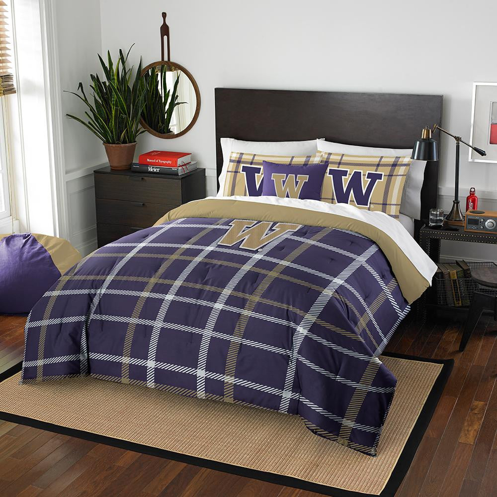 Washington Huskies Ncaa Full Comforter Set (soft & Cozy) (76" X 86")