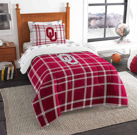Oklahoma Sooners Ncaa Twin Comforter Bed In A Bag (soft & Cozy) (64in X 86in)