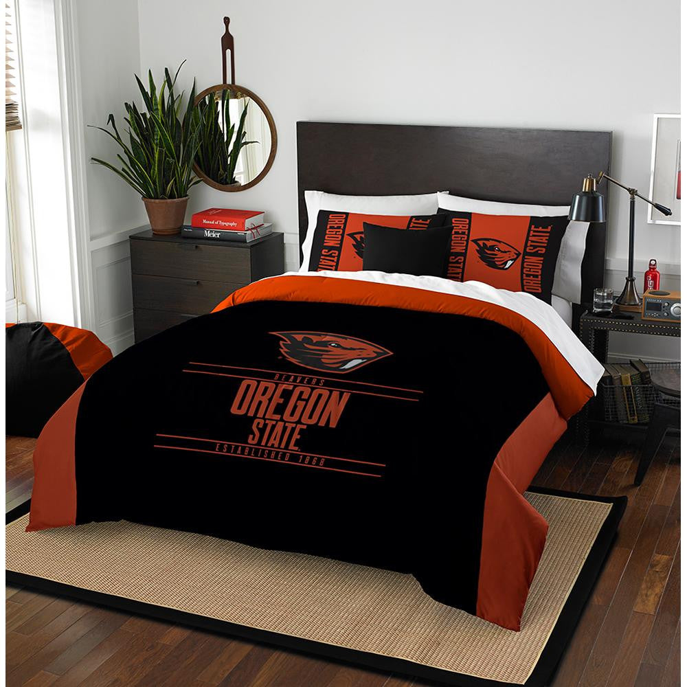 Oregon State Beavers Ncaa Full Comforter Set (modern Take Series) (86" X 86")