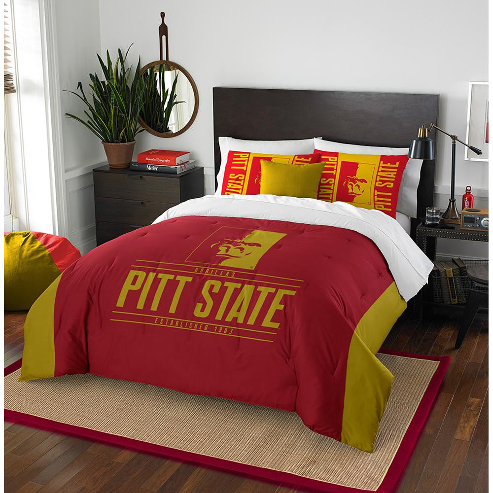 Pittsburgh State Gorillas Ncaa Full Comforter Set (modern Take Series) (86" X 86")