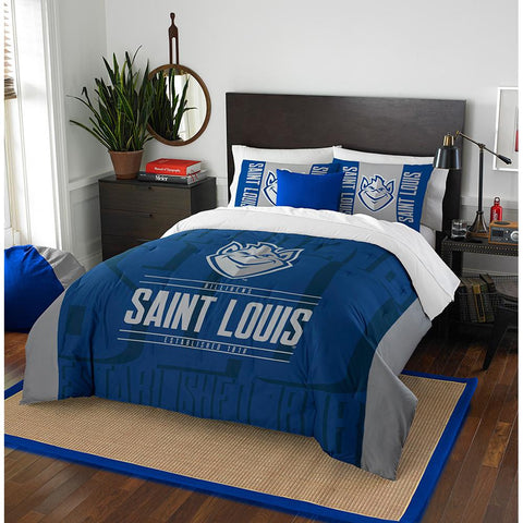 St Louis Billikens Ncaa Full Comforter Set (modern Take Series) (86" X 86")