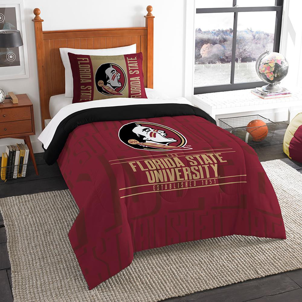 Florida State Seminoles Ncaa Twin Comforter Set (modern Take Series) (64" X 86")