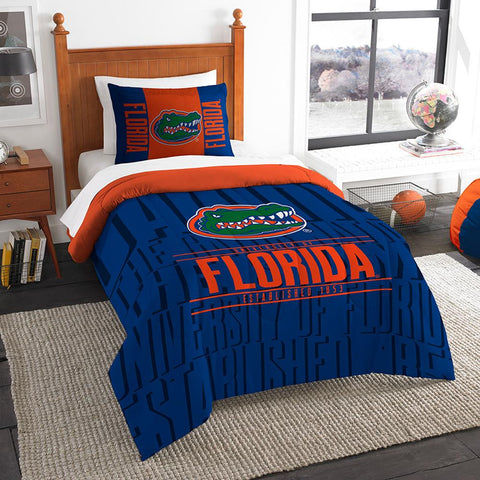 Florida Gators Ncaa Twin Comforter Set (modern Take Series) (64" X 86")