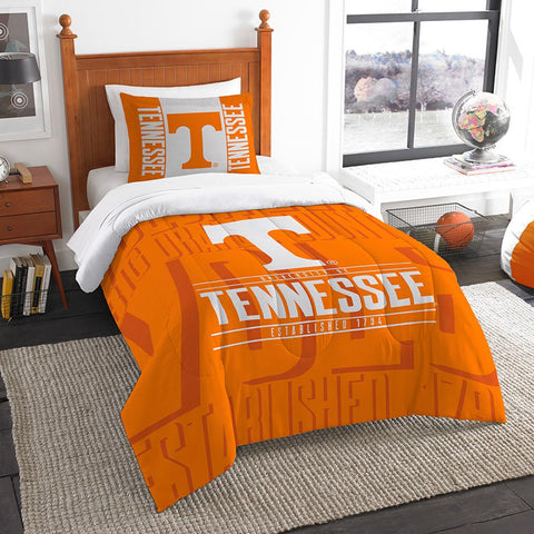 Tennessee Volunteers Ncaa Twin Comforter Set (modern Take Series) (64" X 86")