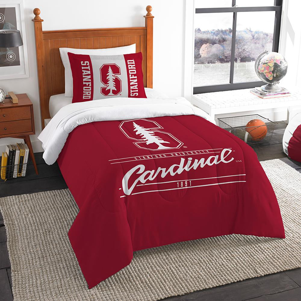 Stanford Cardinal Ncaa Twin Comforter Set (modern Take Series) (64" X 86")