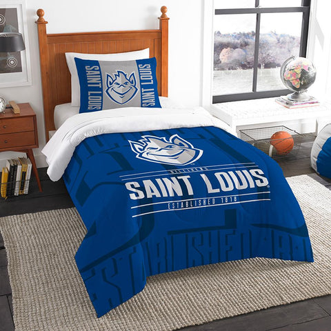 St Louis Billikens Ncaa Twin Comforter Set (modern Take Series) (64" X 86")