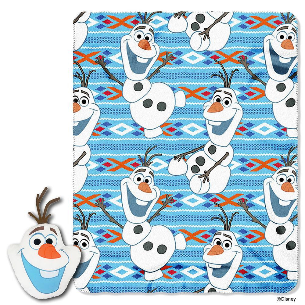 Disney's Frozen Big Face Olaf Big Face Character Pillow And Fleece Throw Set