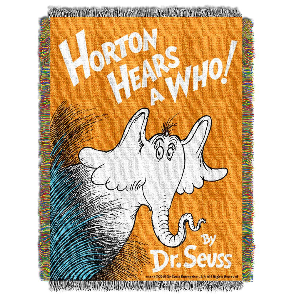 Dr. Suess "horton Hears A Who"  Woven Tapestry Throw (48inx60in)