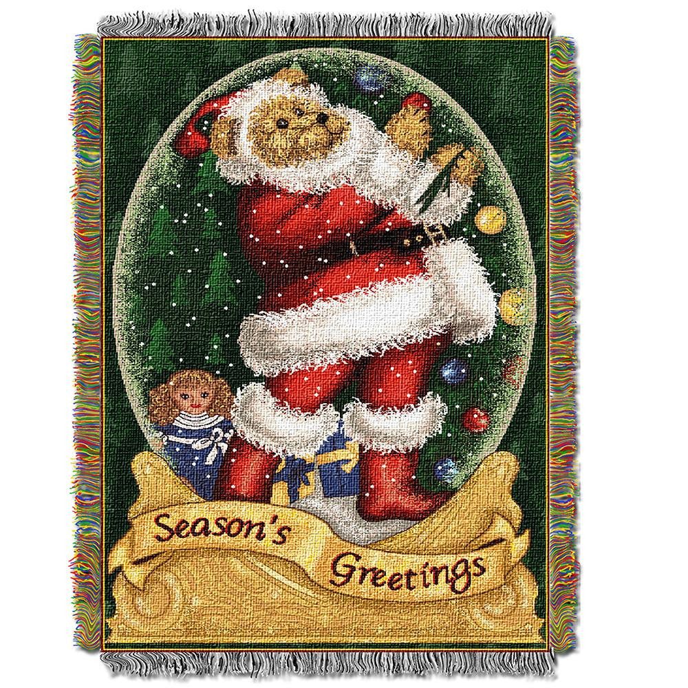 Snowglobe Teddy  Woven Tapestry Throw (48inx60in)