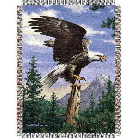 Hautman Bros Eagle Perch Triple Woven Jacquard Throw (48"x60")