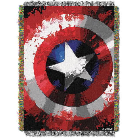 Marvel Comics Star Shield 051  Woven Tapestry Throw Blanket (48"x60")