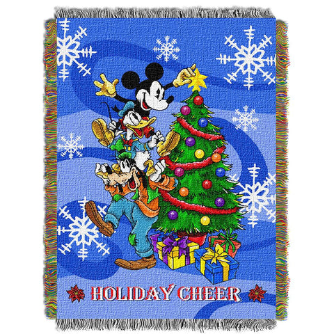 Mickey "spread Cheer"  Woven Tapestry Throw (48inx60in)