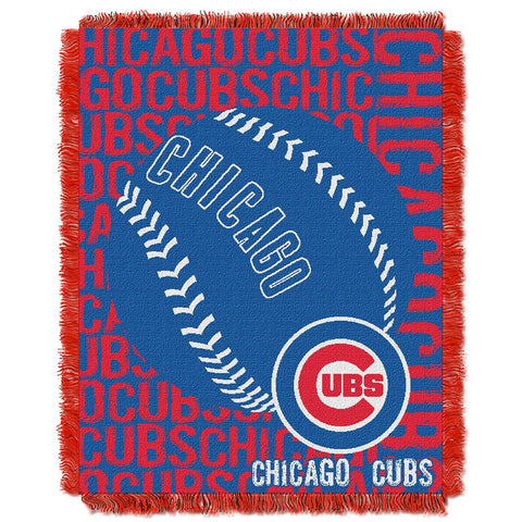 Chicago Cubs MLB Triple Woven Jacquard Throw (Double Play) (48x60)
