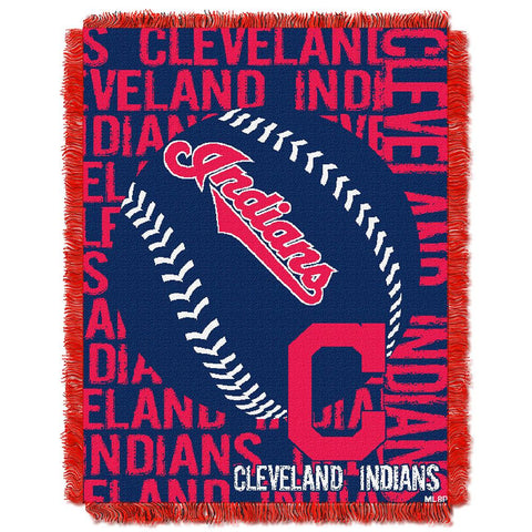 Cleveland Indians MLB Triple Woven Jacquard Throw (Double Play) (48x60)