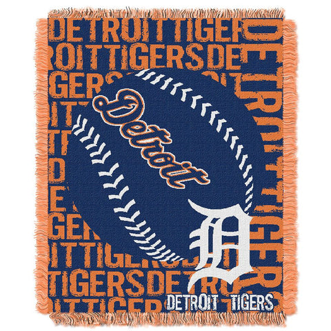 Detroit Tigers MLB Triple Woven Jacquard Throw (Double Play) (48x60)