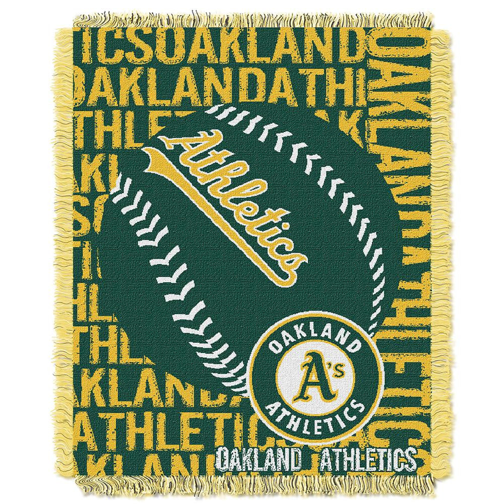 Oakland Athletics MLB Triple Woven Jacquard Throw (Double Play) (48x60)