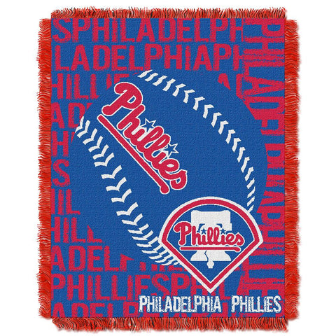 Philadelphia Phillies MLB Triple Woven Jacquard Throw (Double Play) (48x60)