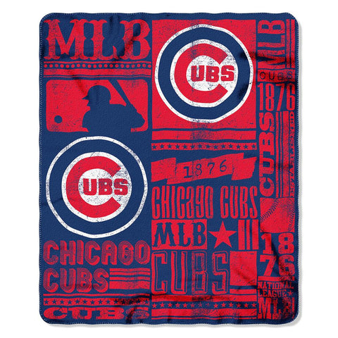 Chicago Cubs MLB Light Weight Fleece Blanket (Strength Series) (50inx60in)