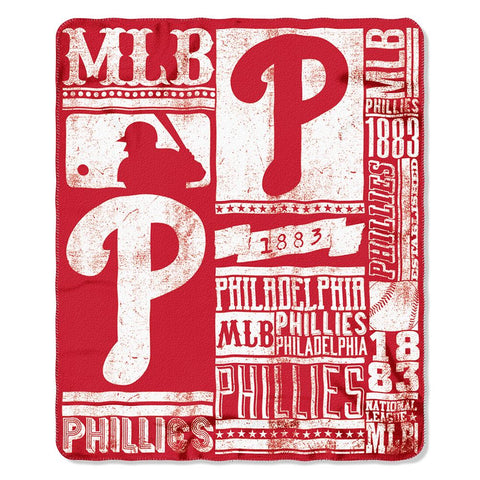 Philadelphia Phillies Mlb Light Weight Fleece Blanket (strength Series) (50inx60in)