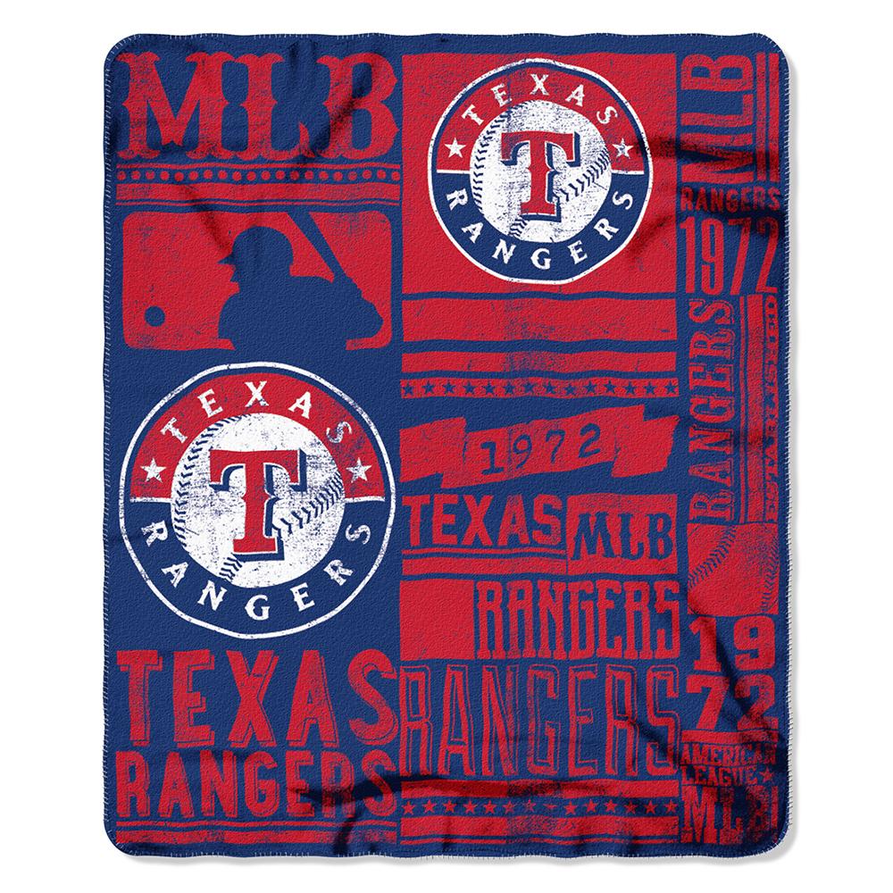 Texas Rangers Mlb Light Weight Fleece Blanket (strength Series) (50inx60in)