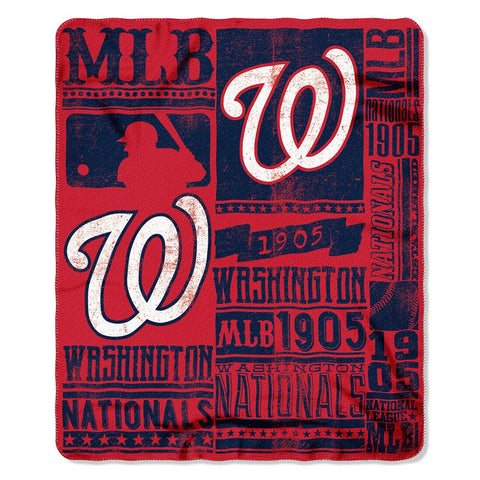 Washington Nationals MLB Light Weight Fleece Blanket (Strength Series) (50inx60in)