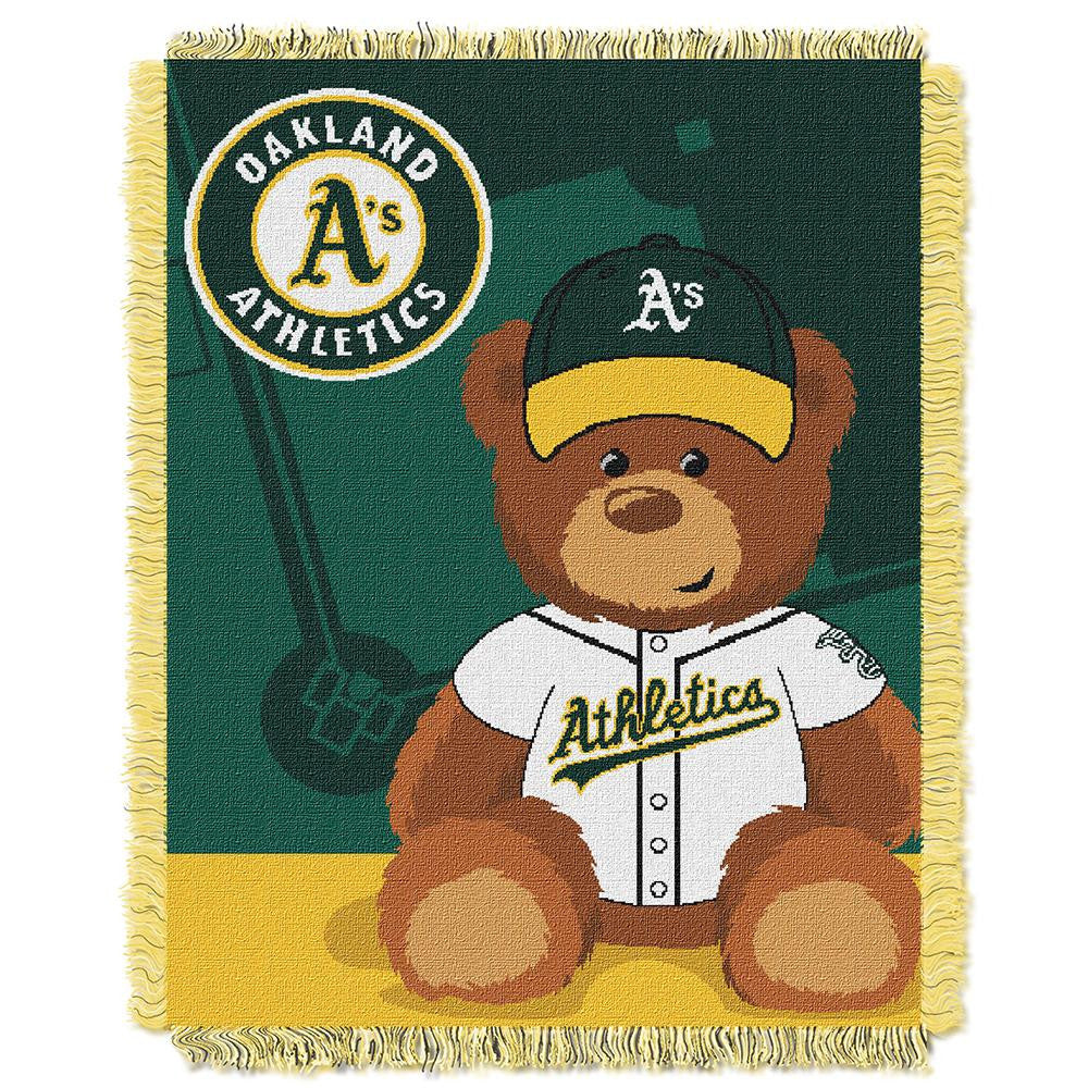 Oakland Athletics MLB Triple Woven Jacquard Throw (Field Baby Series) (36x48)