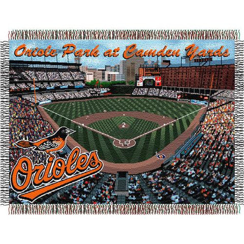 Baltimore Orioles MLB Oriole Park at Camden Yards Triple Woven Throw