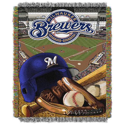 Milwaukee Brewers MLB Woven Tapestry Throw (Home Field Advantage) (48x60)