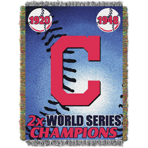 Cleveland Indians MLB World Series Commemorative Woven Tapestry Throw (48x60)