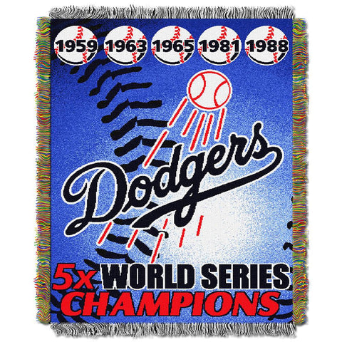 Los Angeles Dodgers MLB World Series Commemorative Woven Tapestry Throw (48x60)