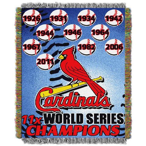 Saint Louis Cardinals MLB World Series Commemorative Woven Tapestry Throw (48x60)