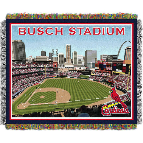 St. Louis Cardinals MLB Busch Stadium Triple Woven Throw