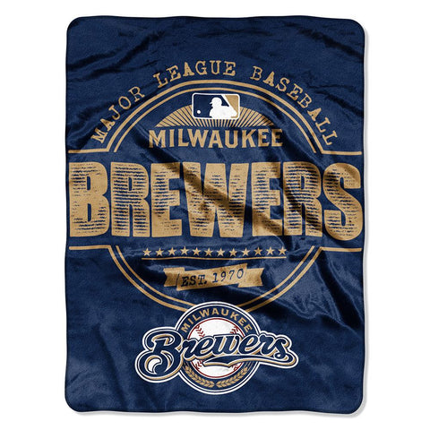 Milwaukee Brewers MLB Micro Raschel Blanket (Structure Series) (45in x 60in)