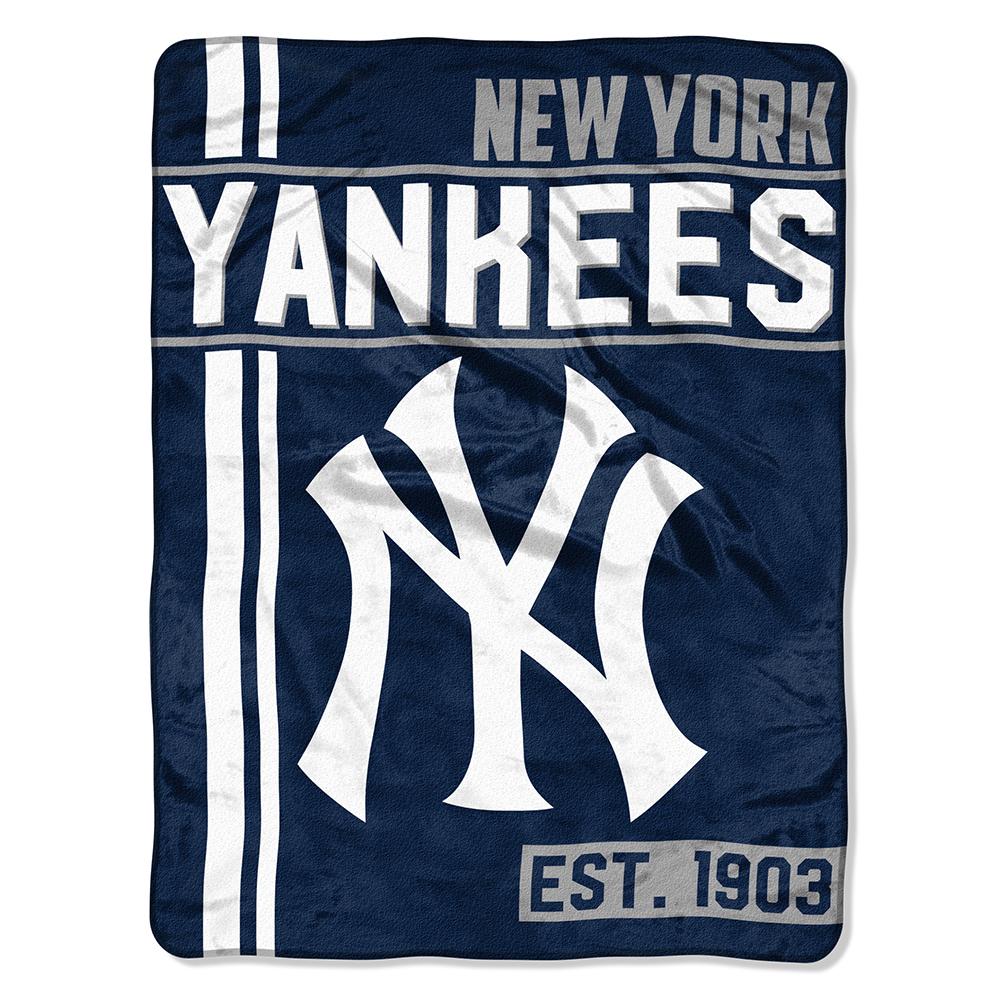 New York Yankees Mlb Micro Raschel Blanket (structure Series) (46in X 60in)