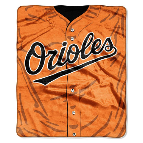Baltimore Orioles MLB Royal Plush Raschel Blanket (Jersey Series) (50in x 60in)