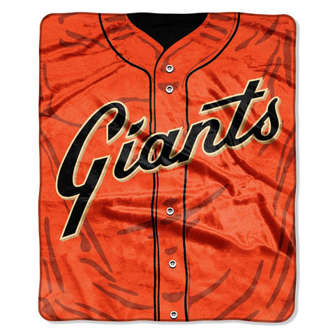 San Francisco Giants MLB Royal Plush Raschel Blanket (Jersey Series) (50in x 60in)