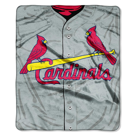 St. Louis Cardinals MLB Royal Plush Raschel Blanket (Jersey Series) (50in x 60in)