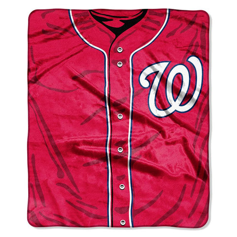 Washington Nationals MLB Royal Plush Raschel Blanket (Jersey Series) (50in x 60in)