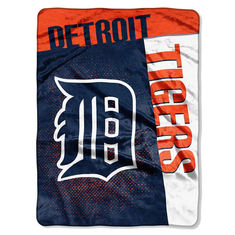 Detroit Tigers MLB Royal Plush Raschel Blanket (Strike Series) (60x80)
