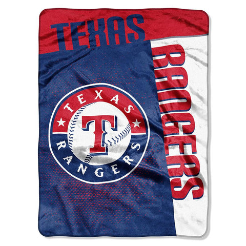 Texas Rangers MLB Royal Plush Raschel Blanket (Strike Series) (60x80)