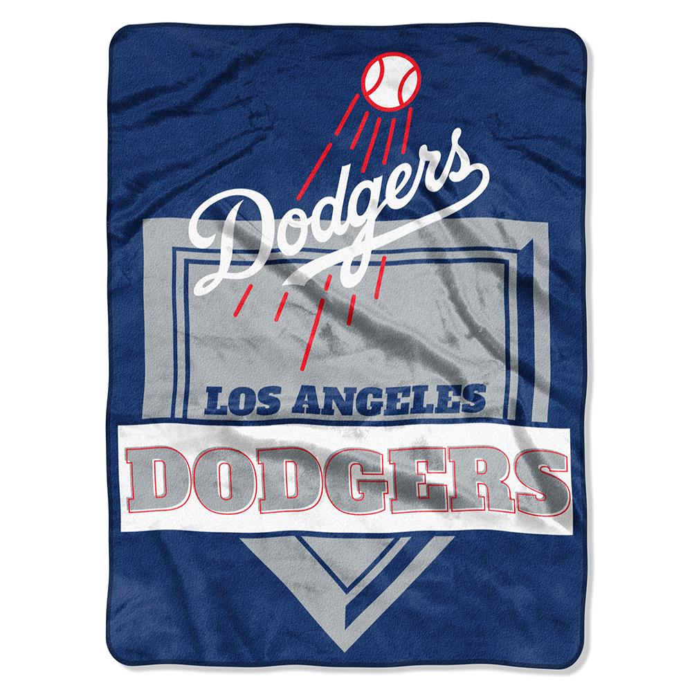 Los Angeles Dodgers Mlb Royal Plush Raschel Blanket (home Plate Series) (60x80)